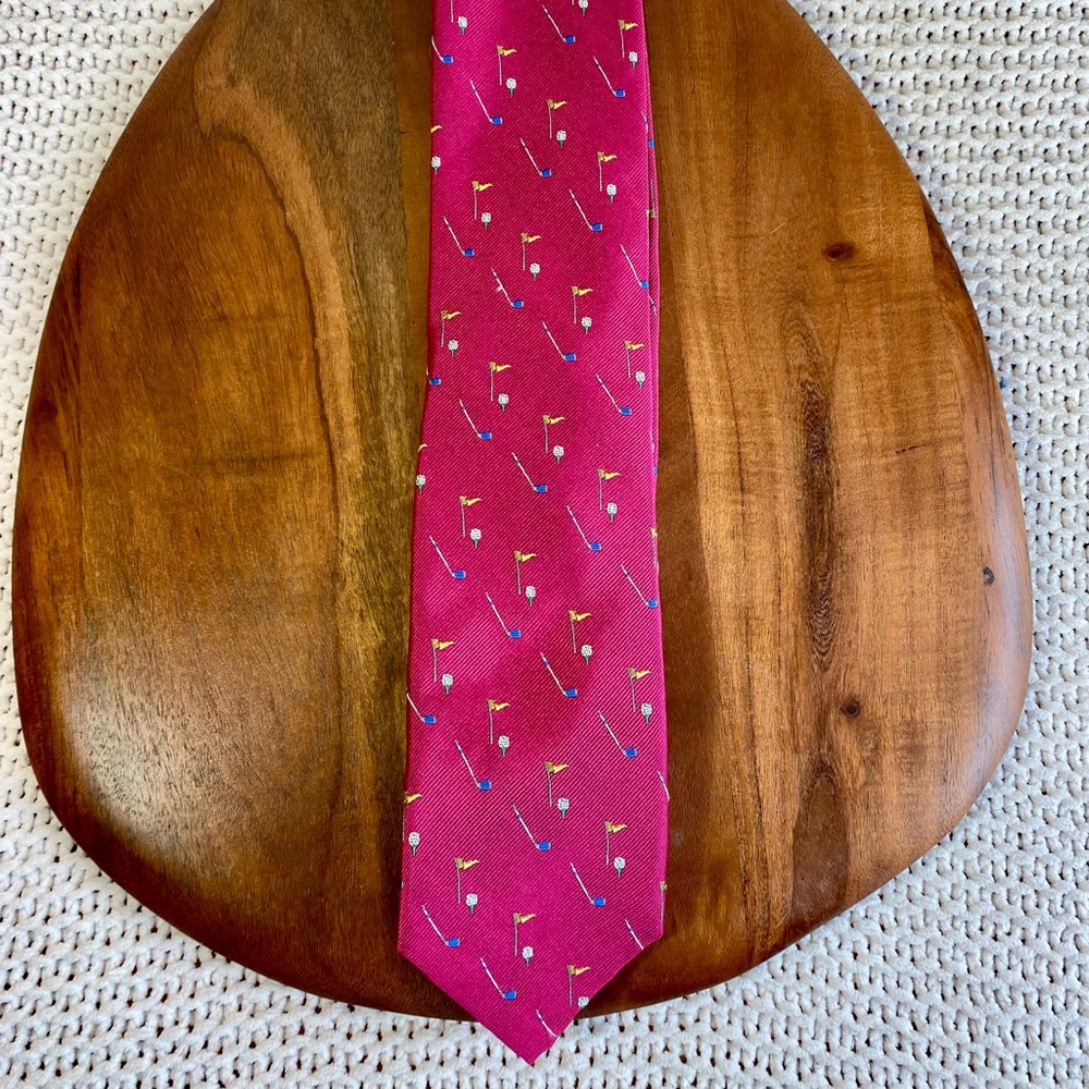 SOLD Robert Talbott Pink Silk Golf Tie